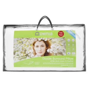 white duck down & feather pillow twin pack